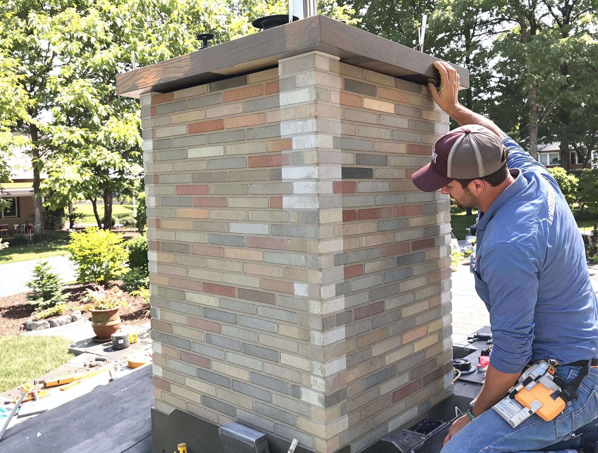 Lebanon Chimney Sweep completing a modern chimney remodel in Lebanon, TN