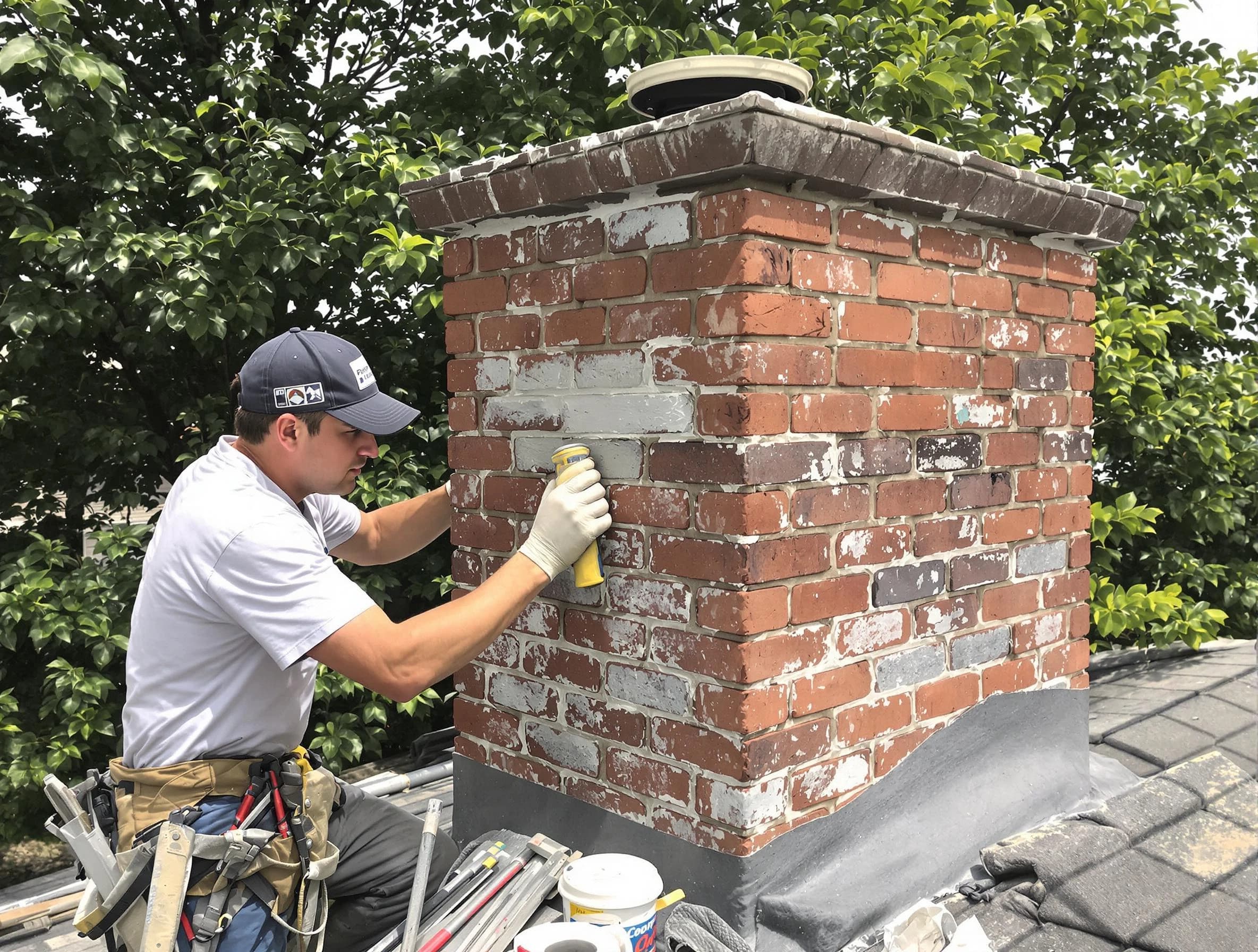 Lebanon Chimney Sweep restoring an aging chimney in Lebanon, TN