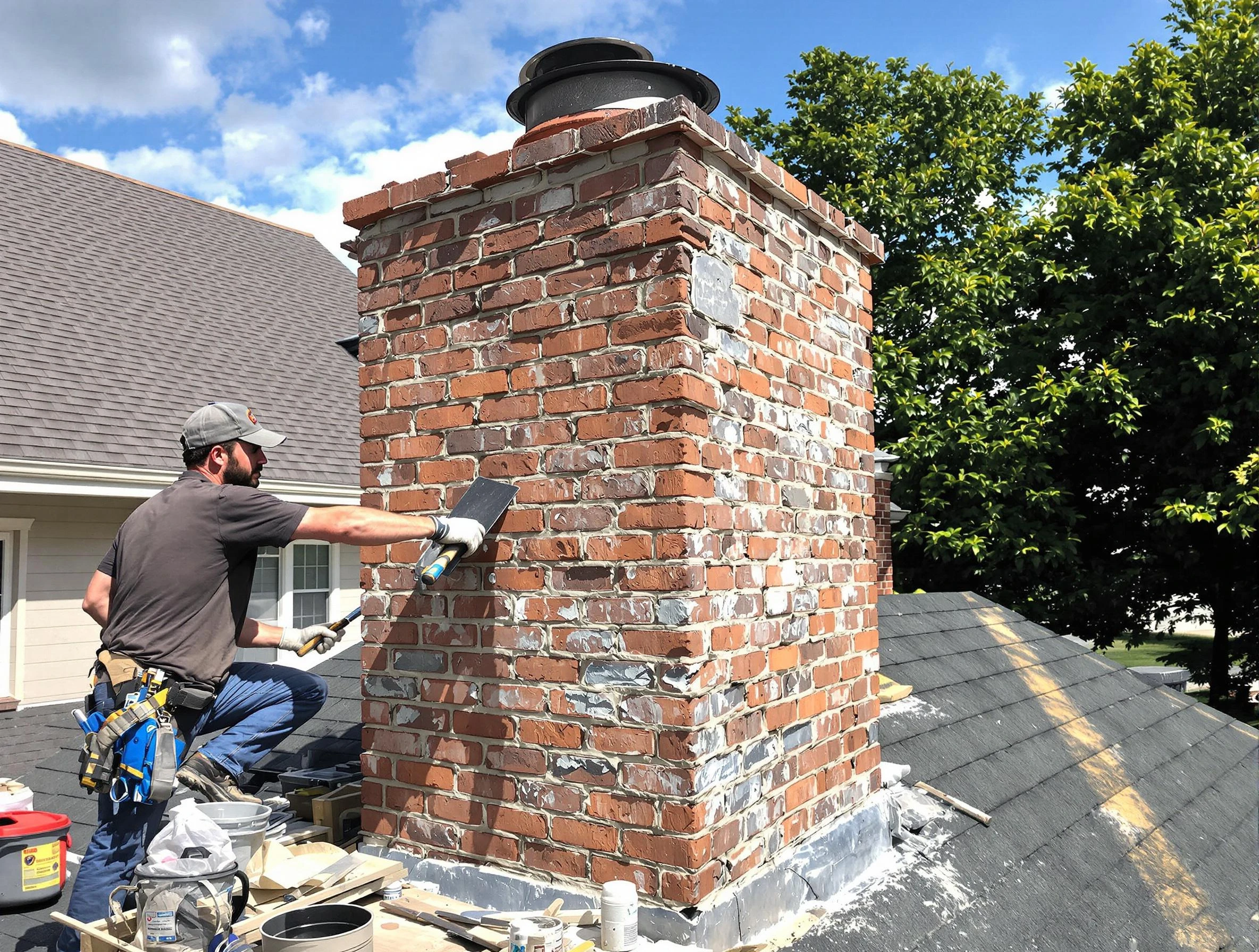 Completed chimney rebuild by Lebanon Chimney Sweep in Lebanon, TN